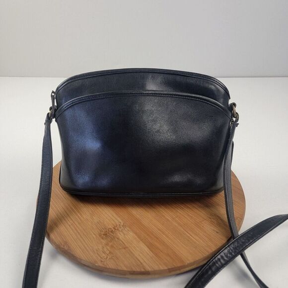 Vintage 90s Coach Anderson Black Leather Crossbody Bag Front Pocket 9976 - Picture 1 of 16